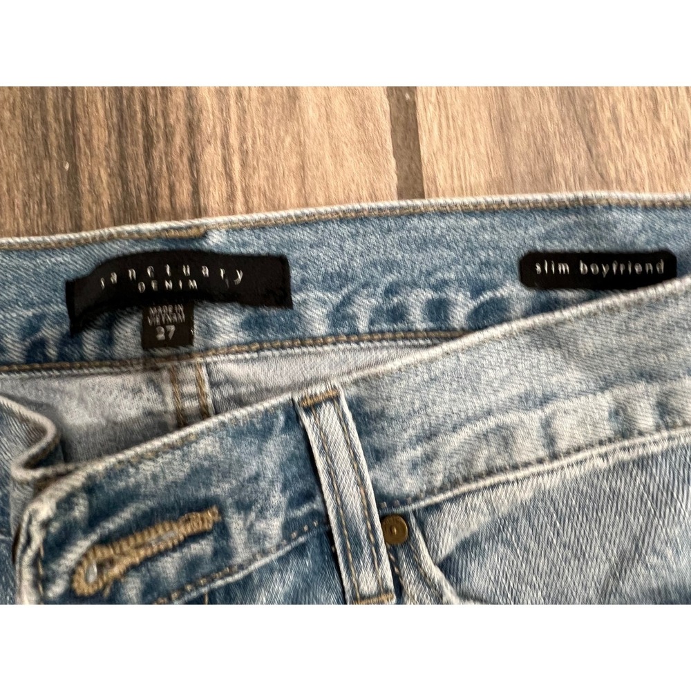 Sanctuary Denim Jeans Womens Slim Boyfriend Floral Boho Embroidered Sz 27 - Picture 3 of 6